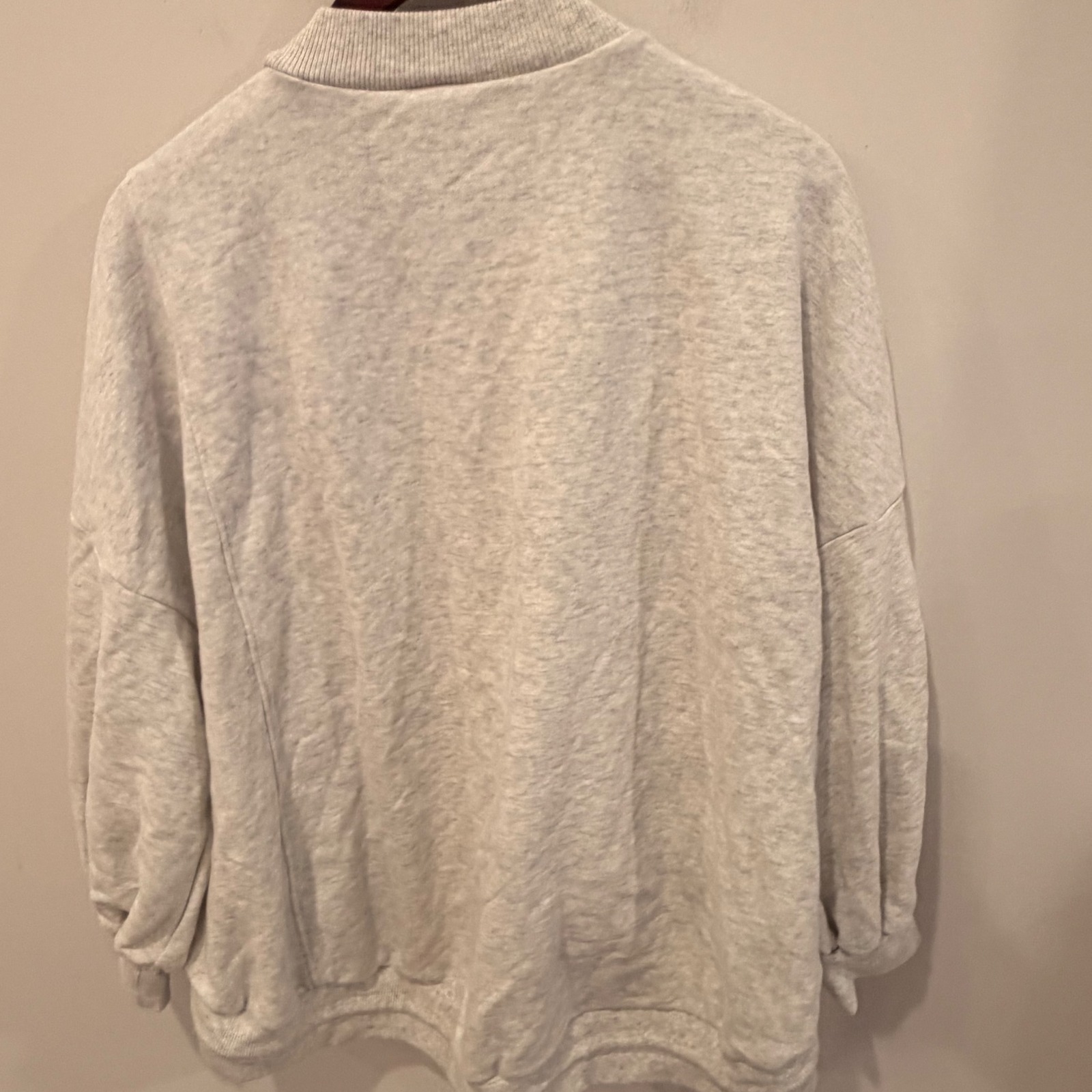 Nap Loungewear Women Gray Heathered Mock Neck Pocket Sweatshirt 21r10tp109 Small — image 4 of 8